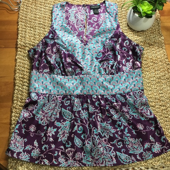 Lane Bryant Tops - Lane Bryant purple/blue sleeveless top size 14
